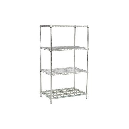 Nexel     Poly-Z-Brite    Wire Shelving Starter Unit - 1 Dunnage Shelf - 36W X 18D X 74H